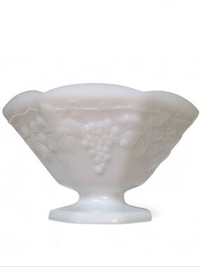 Vintage Milk Glass 9" Footed Bowl